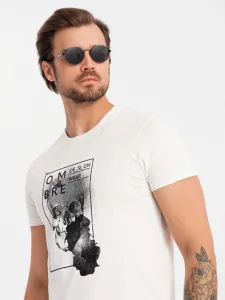 Trendy tričko s krátkym rukávom a s potlačou biele