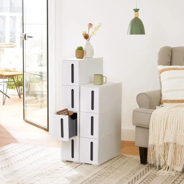 SONGMICS Úložný kuchynský regál BASTEN 84 cm biely