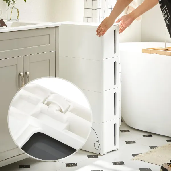 SONGMICS Úložný kuchynský regál BASTEN 84 cm biely
