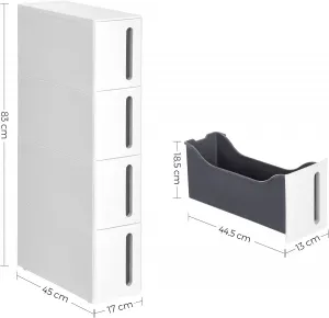 SONGMICS Úložný kuchynský regál BASTEN 84 cm biely