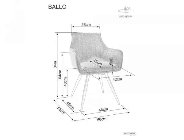 Signal Otočné jídelní křeslo Ballo Brego béžové