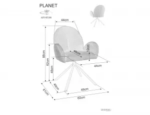 Signal Otočné jídelní křeslo Planet světle šedé