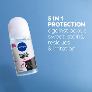 Nivea Invisible Black & White Clear guličkový antiperspirant pre ženy 50 ml