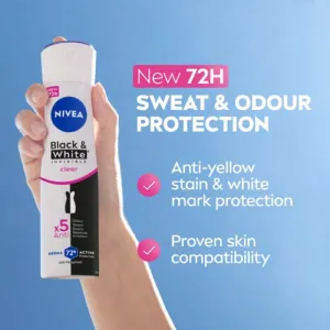 NIVEA Black & White Invisible Clear antiperspirant v spreji pre ženy 200 ml