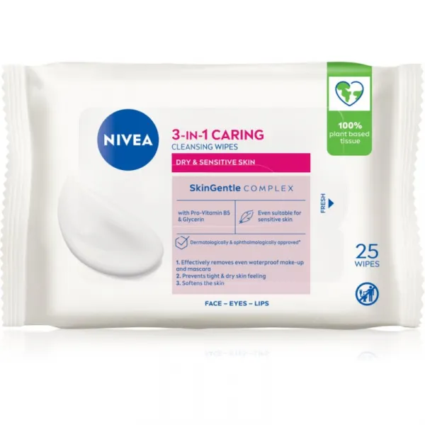 Nivea Ošetrujúce čistiace pleťové obrúsky 3 v 1 25 ks