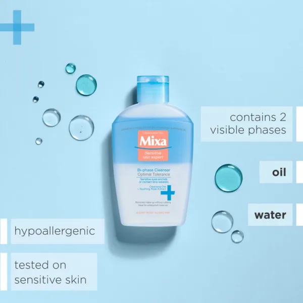 MIXA Optimal Tolerance dvojzložkový odličovač očí 125 ml