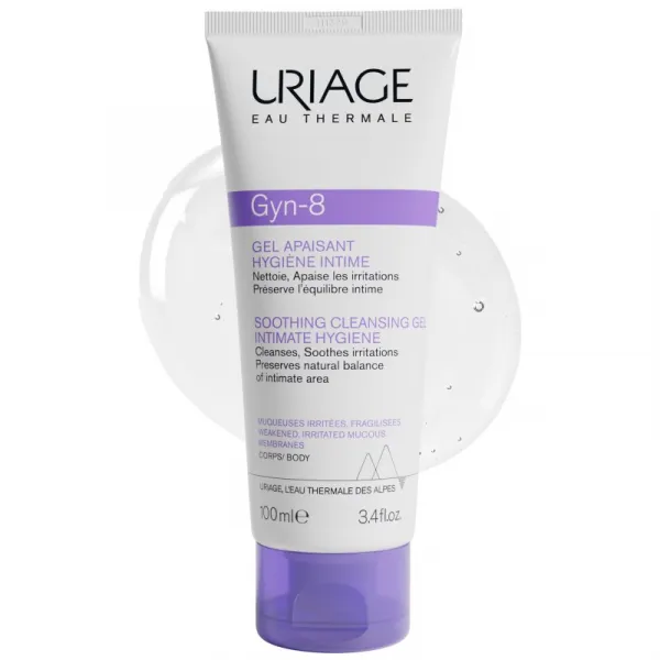 Uriage Gyn-Phy Gyn-8 Soothing Cleansing Gel Intimate Hygiene gél na intímnu hygienu pre podráždenú pokožku 100 ml