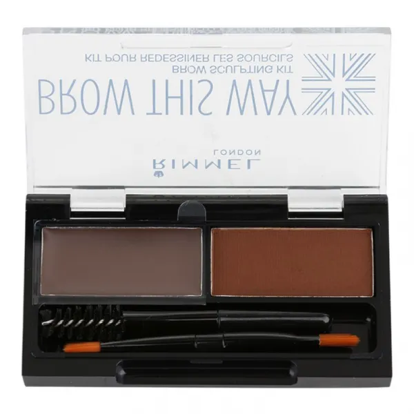 Rimmel Brow This Way paleta pre líčenie obočia odtieň 003 Dark Brown 1,3 g