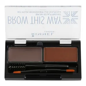 Rimmel Brow This Way paleta pre líčenie obočia odtieň 003 Dark Brown 1,3 g