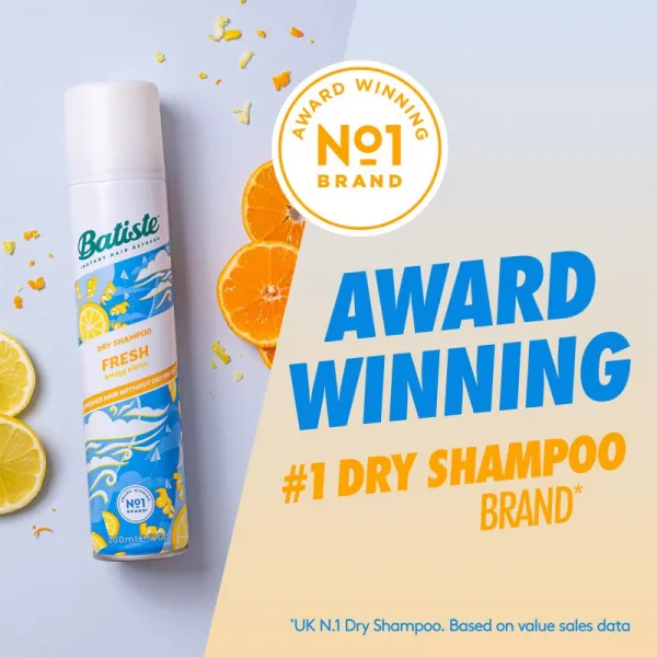 Batiste Fresh Breezy Citrus suchý šampón pre všetky typy vlasov mix farieb 200 ml