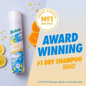 Batiste Fresh Breezy Citrus suchý šampón pre všetky typy vlasov mix farieb 200 ml