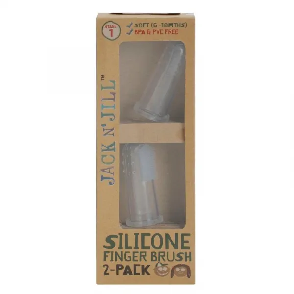 Jack N’ Jill Silicone detská zubná kefka na prst soft 6-18 mesiacov 2 ks
