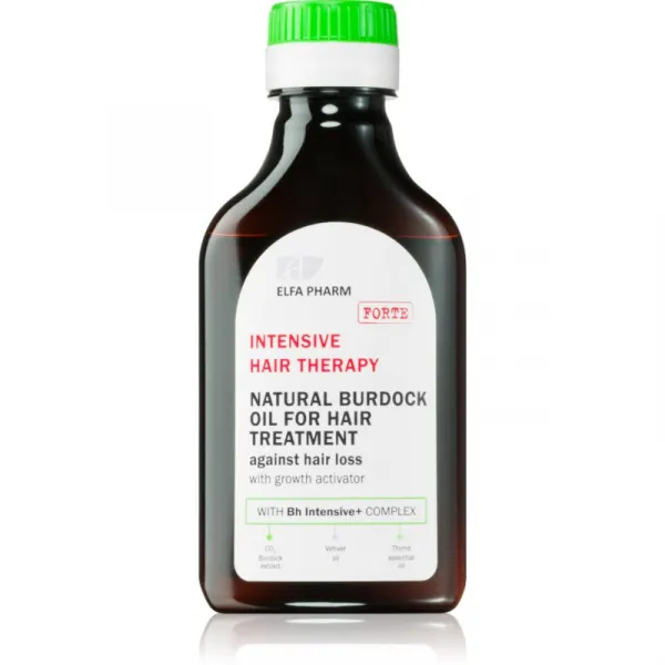Elfa Pharm Intensive Cosmetic Intensive Hair Therapy Natural Burdock Oil For Hair Treatment olej proti padaniu vlasov s rastovým aktivátorom 100 ml