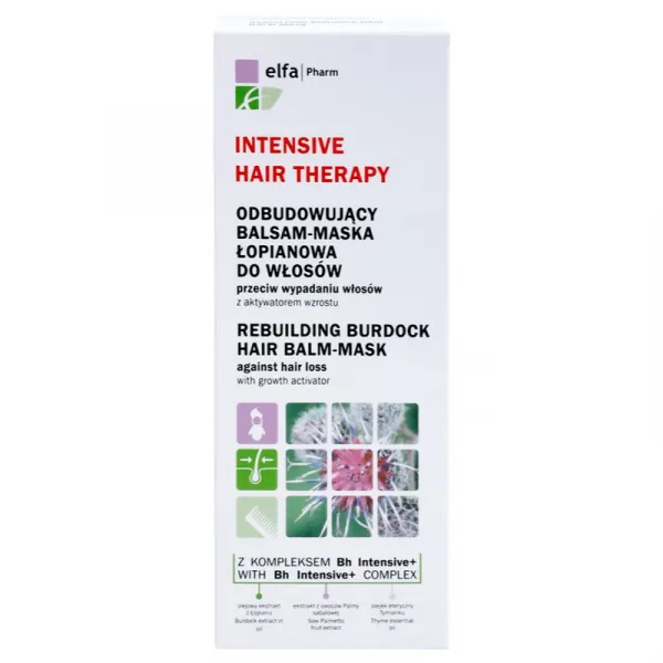 Elfa Pharm Intensive Cosmetic Intensive Hair Therapy Rebuilding Burdock Hair Balm-Mask balzam proti padaniu vlasov s rastovým aktivátorom 200 ml