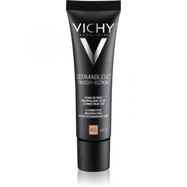Vichy Dermablend 3D Correction vyhladzujúci korekčný make-up SPF 25 odtieň 45 Gold  30 ml