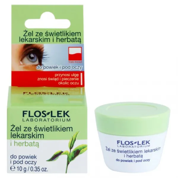 FlosLek Laboratorium Eye Care gél na očné okolie s očiankou a zeleným čajom 10 g