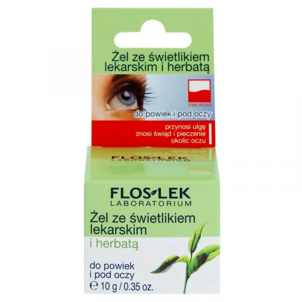 FlosLek Laboratorium Eye Care gél na očné okolie s očiankou a zeleným čajom 10 g