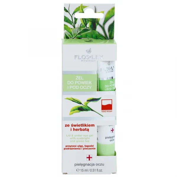 FlosLek Pharma Eye Care gél na očné okolie s očiankou a zeleným čajom 15 ml