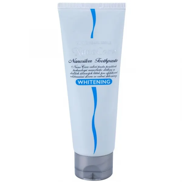 White Pearl NanoCare Whitening zubná pasta s nanočasticami striebra proti škvrnám na zubnej sklovine 100 g
