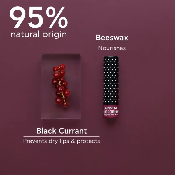 Apivita Lip Care Black Currant tinted hydratačný balzam na pery 4.4 g