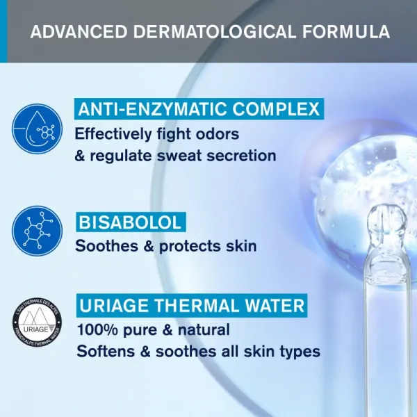 Uriage Hygiène Power3 Deodorant dezodorant roll-on proti bielym a žltým škvrnám 50 ml