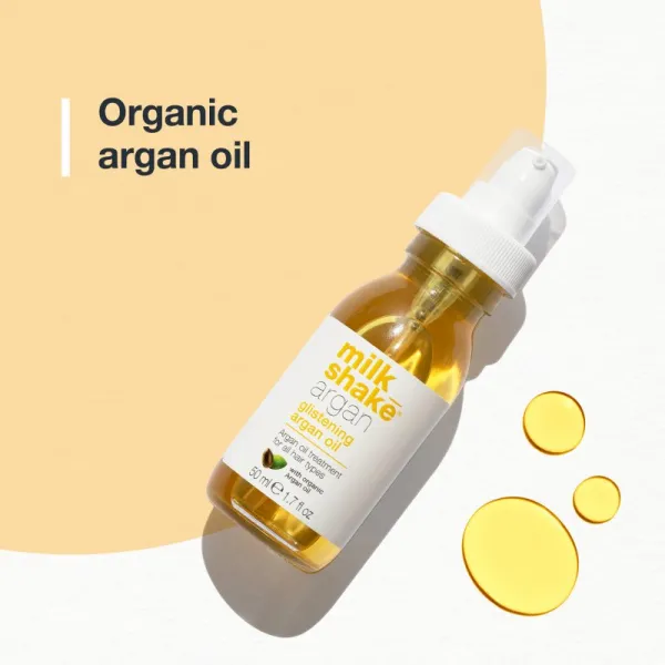 milk_shake® Argan Glistening Oil olejová starostlivosť s argánovým olejom pre všetky typy vlasov 50 ml