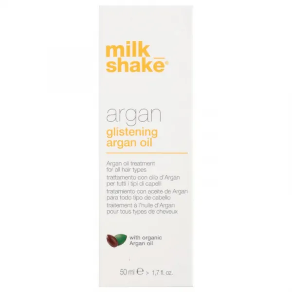milk_shake® Argan Glistening Oil olejová starostlivosť s argánovým olejom pre všetky typy vlasov 50 ml