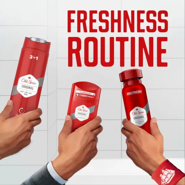Old Spice Original Dezodorant V Spreji Pre Mužov 150ml, 48 h Sviežosť a Bez Hliníka