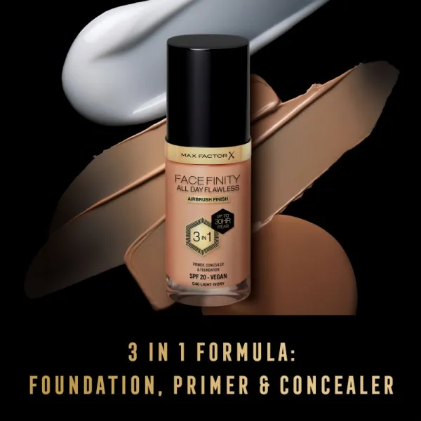 Max Factor Facefinity All Day Flawless dlhotrvajúci make-up SPF 20 odtieň 40 Light Ivory 30 ml