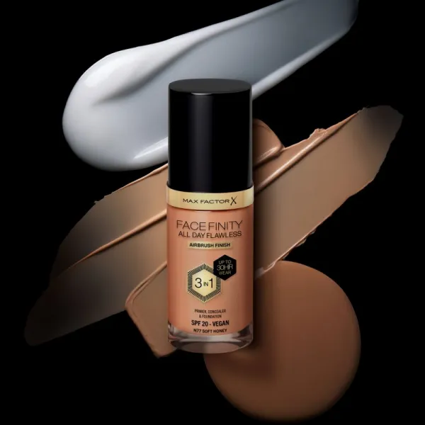 Max Factor Facefinity All Day Flawless dlhotrvajúci make-up SPF 20 odtieň 77 Soft Honey 30 ml