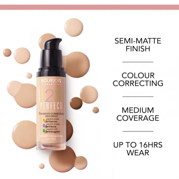 Bourjois 123 Perfect tekutý make-up pre perfektný vzhľad odtieň 57 Hale Clair SPF 10 30 ml