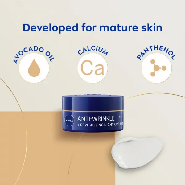 NIVEA Revitalizing obnovujúci nočný krém proti vráskam 55+ 50 ml