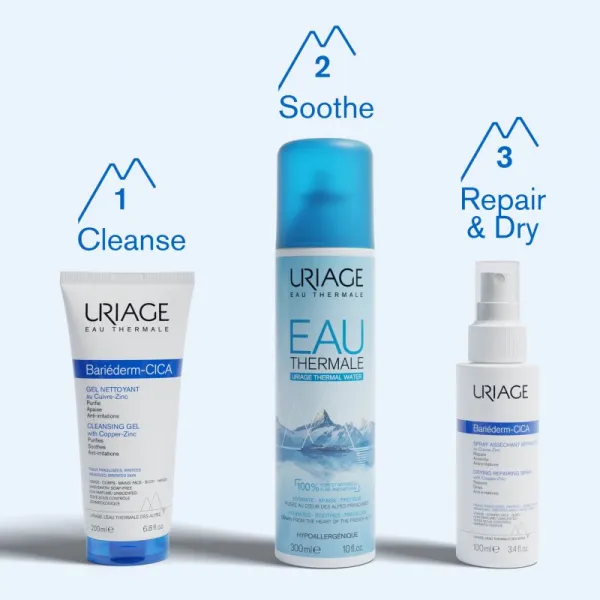 Uriage Bariéderm-CICA Cleansing Gel with Copper-Zinc upokojujúci čistiaci gél na popraskanú pokožku 200 ml
