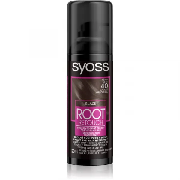 Syoss Root Retoucher tónovacia farba na odrasty v spreji odtieň Black 120 ml