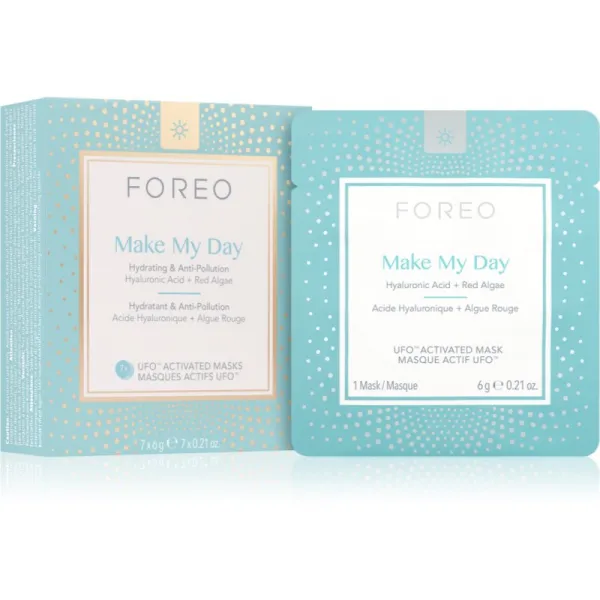 FOREO UFO™ Make My Day ochranná pleťová maska s hydratačným účinkom 7 x 6 g