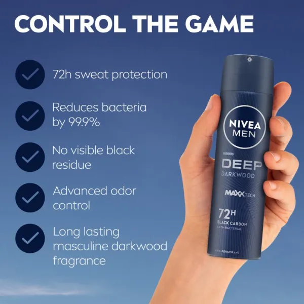 NIVEA MEN Deep antiperspirant v spreji pre mužov 200 ml