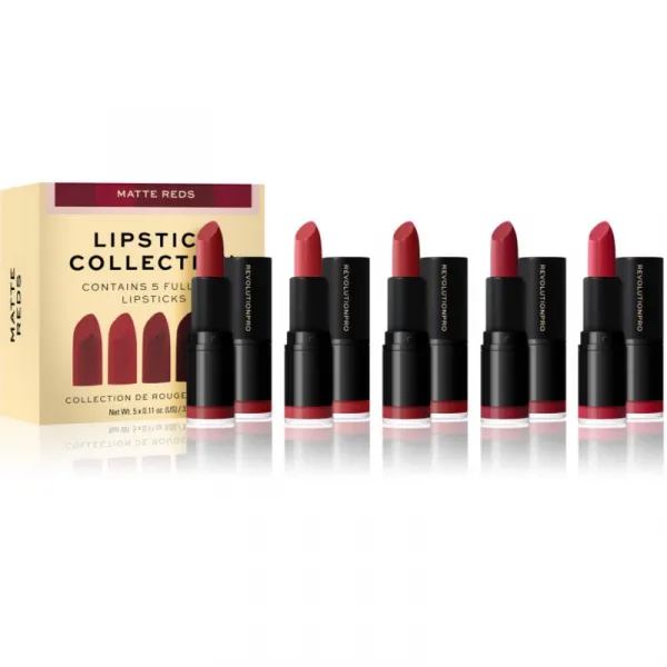 Revolution PRO Lipstick Collection sada rúžov odtieň Matte Reds 5 ks