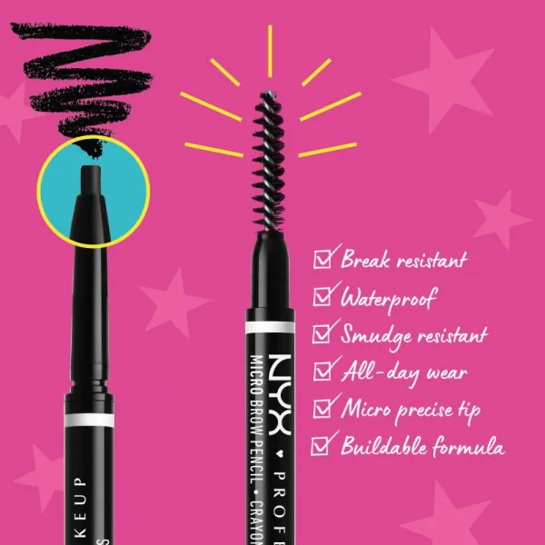 NYX Professional Makeup Micro Brow Pencil ceruzka na obočie odtieň 08 Black 0.09 g