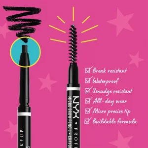 NYX Professional Makeup Micro Brow Pencil ceruzka na obočie odtieň 08 Black 0.09 g