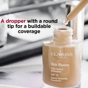 Clarins Skin Illusion Natural Hydrating Foundation rozjasňujúci hydratačný make-up SPF 15 odtieň 110N Honey 30 ml
