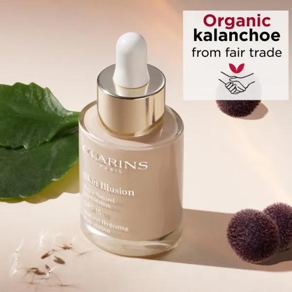 Clarins Skin Illusion Natural Hydrating Foundation rozjasňujúci hydratačný make-up SPF 15 odtieň 110N Honey 30 ml