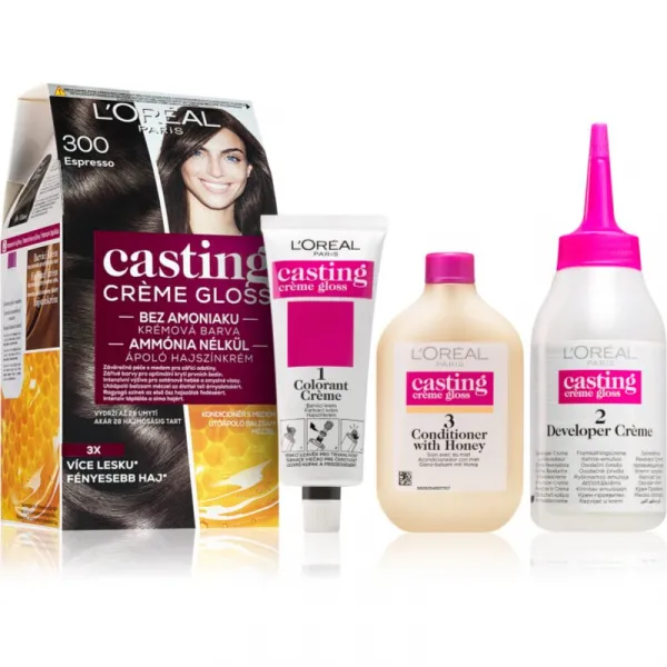 L'Oréal Paris Casting Creme Gloss, semipermanentná farba 300 ESPRESSO, 48 +72 +60 ml