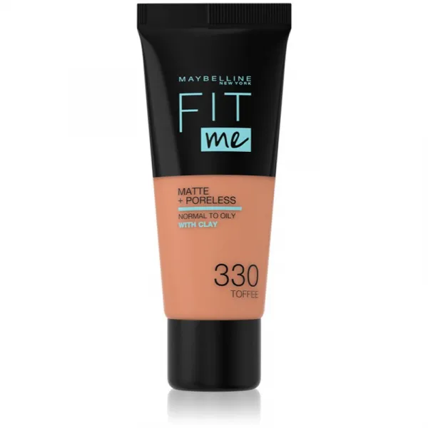 MAYBELLINE NEW YORK Fit Me! Matte+Poreless zmatňujúci make-up pre normálnu až mastnú pleť odtieň 330 Toffee 30 ml
