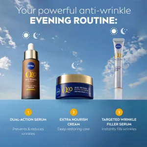 Nivea Q10 Extra Nourish Anti-Wrinkle výživný nočný krém proti vráskam 50 ml