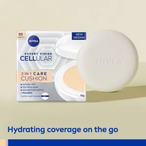 Nivea Cellular Expert Finish Ošetrujúci tónovací krém v hubke 3 v 1 02 stredný odtieň 15 g