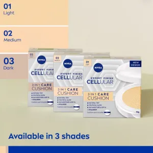 Nivea Cellular Expert Finish Ošetrujúci tónovací krém v hubke 3 v 1 03 tmavý odtieň 15 g