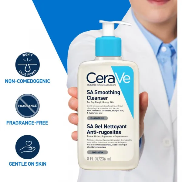 CeraVe Cleansers SA Smoothing Cleanser čistiaci a zjemňujúci gél pre suchú pleť 473 ml