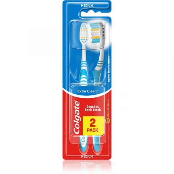 Colgate Extra Clean Medium zubné kefky medium 2 ks