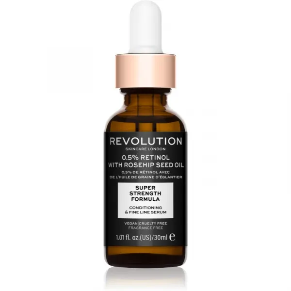 Revolution Skincare Retinol 0.5% With Rosehip Seed Oil protivráskové a hydratačné sérum 30 ml