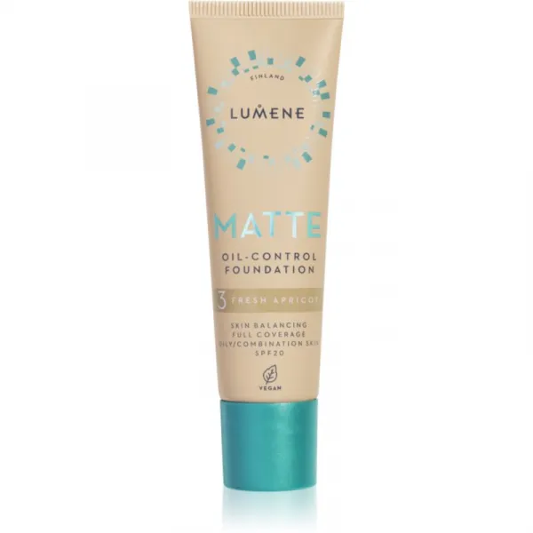 Lumene Matte Oil-Control zmatňujúci make-up SPF 20 odtieň 3 Fresh Apricot 30 ml